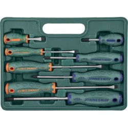 JONNESWAY D71PP08S Набор отверток шлиц и крест SL 6,5х38-6,5х150  PH#1-3, 8 предметов