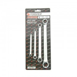 Forsage 5041 Набор ключей накидных  Е-профиль 4 предметов (Е6хЕ8, Е10ХЕ12, Е14ХЕ18, Е20хЕ24)