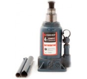 F-TF0402 Forsge Домкрат бутылочный двухштоковый с клапаном, 4т(подхват-230мм, подъем-565мм, ход штока-280мм, ход выкручиваемого винта-55мм)