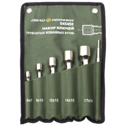 Набор ключей трубчатых5 шт.+вороток ДЕЛО ТЕХНИКИ 545450