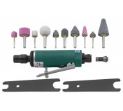 JONNESWAY JAG-0903RMK Набор инструмента: Бормашинка пневматическая L-152 мм, патрон 6 мм, 25000 об/мин, 113 л/мин, с насадками, 15 предметов