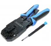 Licota ACP-600AR Инструмент для обжима коннекторов RJ-45, RJ-11/12 и зачистки витой пары с трещоткой