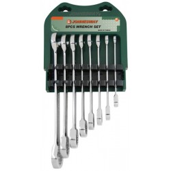 JONNESWAY W45108S Набор ключей комбинированных трещоточных 10-19 мм, 8 предметов