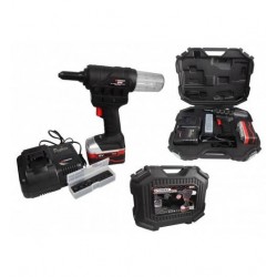F-03066 Forsage Заклепочник аккумуляторный (18V, 4.0AH, LI-ION, 9000Нм, размеры адаптеров для заклепок-2.4, 3.2, 4.0, 5.0), в кейсе
