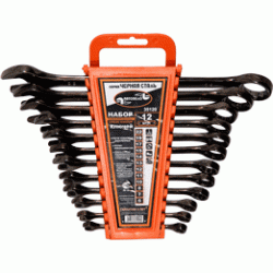 Набор комб.ключей АвтоDело ЧернаяСталь 12шт.(холдер) 35120