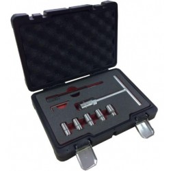 ForsageF-907G7D Набор фрез для чистки седел дизельных форсунок 8пр(15х19, 17х17-2шт, 17х19, 17х21мм).в пластиковом кейсе