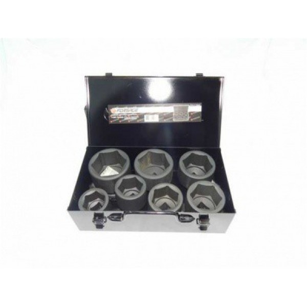 Forsage  1" Набор головок ударных 7пр.(6гр.)(46,50,55,60,65,70,75мм) в метал.кейсе F-8071MPB