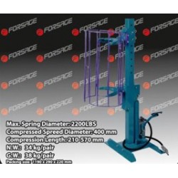 F-1500-6Q Forsage Стяжка пружин пневмогидравлическая напольная с навесным защитным каркасом и двумя комплектами получаш (макс. усилие 1т,  рабочий диапазон 210-570мм )