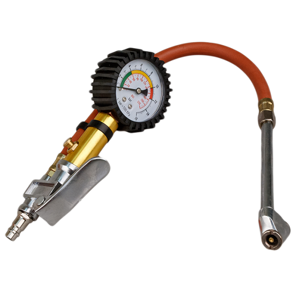 Пистолет для подкачки шин с манометром и наконечником , Partner STG-04