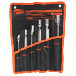 Набор торцевых шарнирных ключей 6шт.(8*19мм) (АвтоDело) 30026