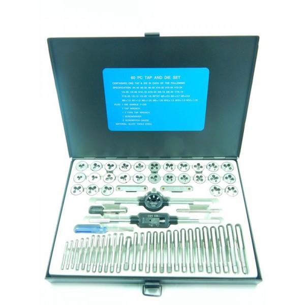 Набор метчиков и плашек Forsage  60пр. (метрич + дюйм) F-M060-3