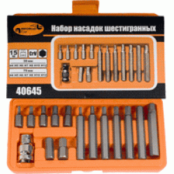 Набор звездочек 15пр. (шестигранные) (АвтоDело) 40645