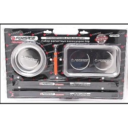 F-01766 Forsage Набор магнитных аксессуаров  (планка - 460мм х 2шт, лоток - 240х140мм, лоток   - Ø150мм, магнит телескопический ) 5пр., в блистере