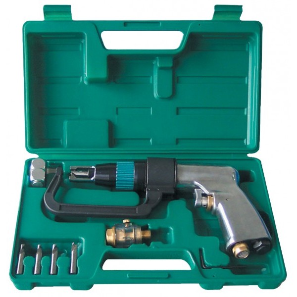 JONNESWAY  Набор инструмента: Дрель пневматическая для удаления сварочной точки 1800 об/мин, сверла и фильтр, 9 предметов JAD-1015K