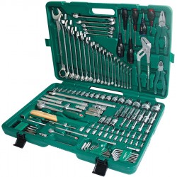 S04H524128S Унив. набор торцевых головок 1/4"DR 4-13 мм и  1/2"DR 8-32 мм, комбинированных ключей 6-32 мм и отверток, 128 предметов