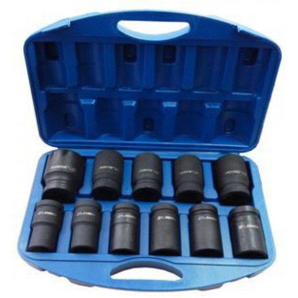 Forsage  1" Набор головок ударных глубоких 11пр (22,24,27,30,32,33,34,36,38,41,46) в пласт.кейсе 6гр F-8111MPB