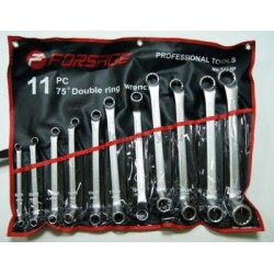 Набор ключей Forsage 5114P накидных отогнутых на 75грд. 11пр.на полотне