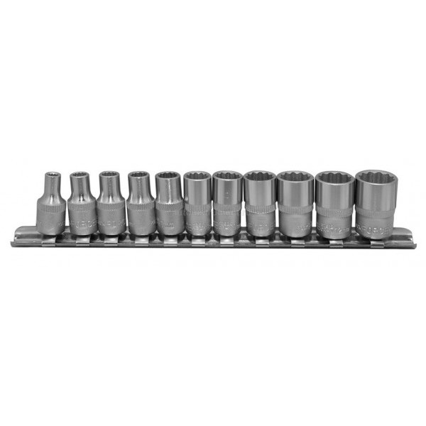 Набор торцевых головок и насадок 11пр.: 1/4"DR 12-гранных  ROCK FORCE RF-2111-9