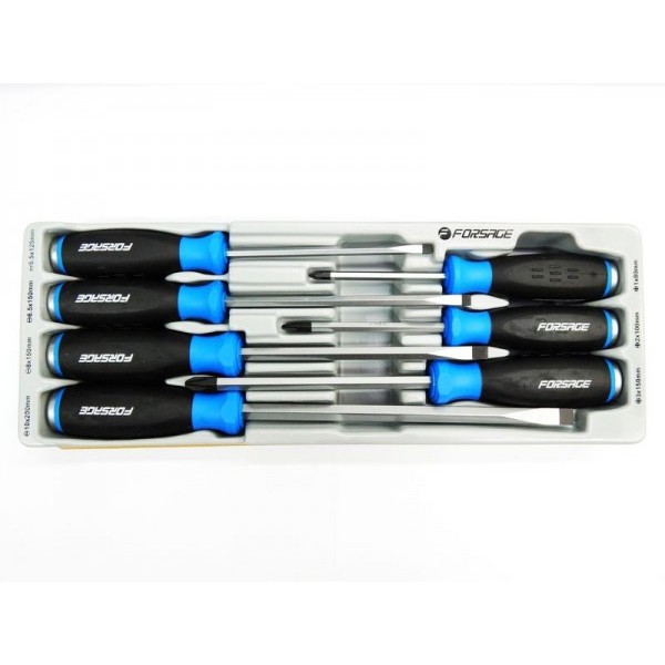 Набор отверток силовых Forsage 20714 7 предметов(PH 1,2,3,SL 5.5,6.5,8,10мм) F-20714