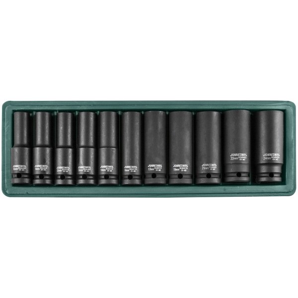 JONNESWAY  Набор ударных торцевых головок глубоких 1/2"DR 10-24 мм, 11 предметов S03AD4111S