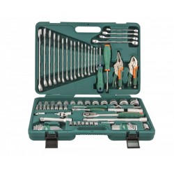 S04H52478S Унив. набор торцевых головок 1/4"DR 5-12 мм и  1/2"DR 12-32 мм, отверток, комб. ключей 6-24мм, разрез. ключей 8-19мм и углов. ключей,  78 предметов