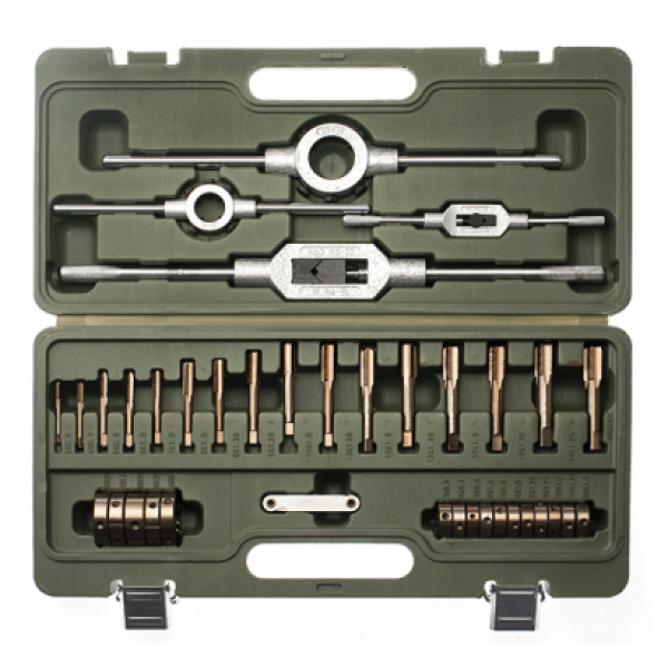 Набор метчиков и плашек 37 предм. HSS4341 (M3-М14) ДЕЛО ТЕХНИКИ 239370