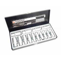 Forsage F-4143-5 1/2" Набор головок глубоких 14пр.(6-гр.)(11-17,19,21-24,27,30) в метал.кейсе