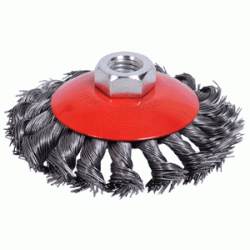 Щетка для болгарки плоск ф100мм М14*2 (витая) (ТЕХМАШ) 11385