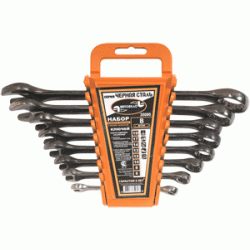 Набор комб.ключей АвтоDело ЧернаяСталь 8шт.(холдер) 35080